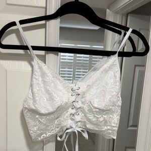 Elegant White Lace Bralette